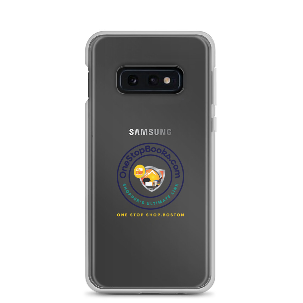 Samsung phone case with One Stop Shop logo.