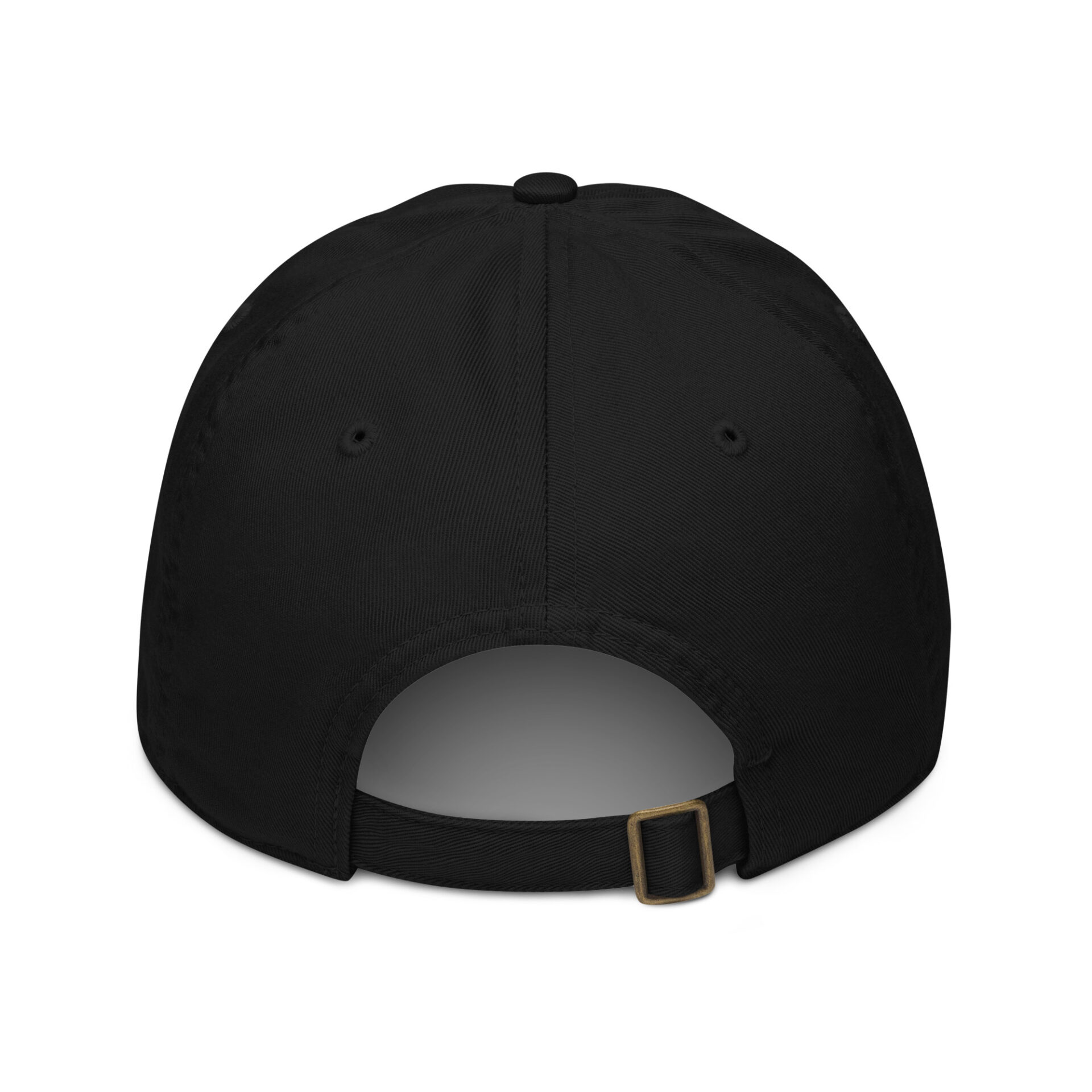 Black blank baseball cap with buckle.