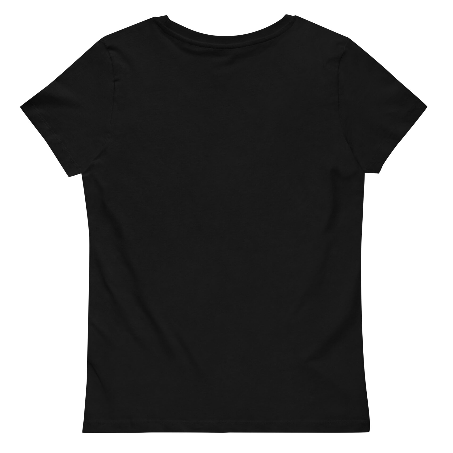 Black women's t-shirt, front view.